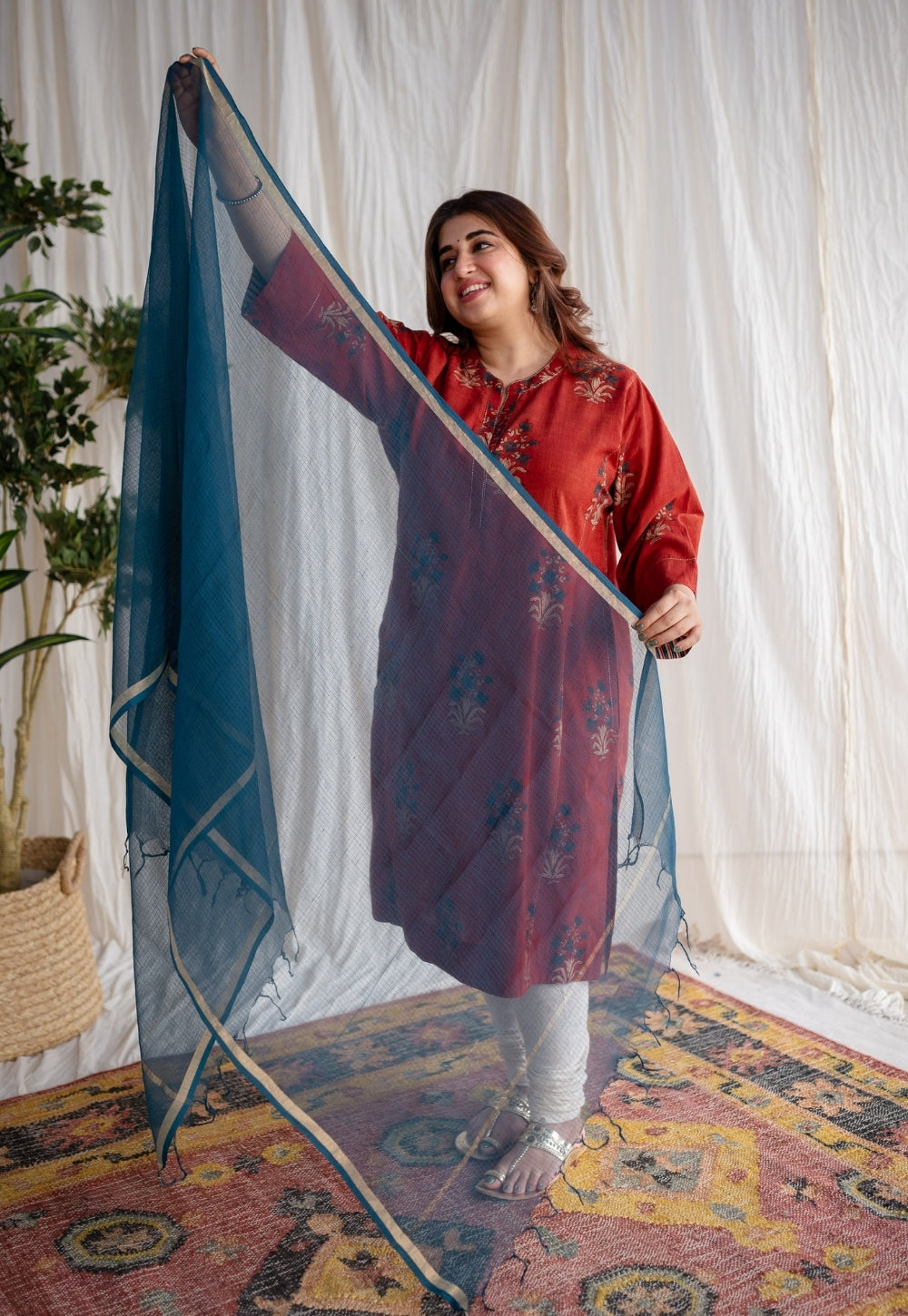 Bandhani Tie-Dye Kota Doria Cotton Dupatta 01 main image 0