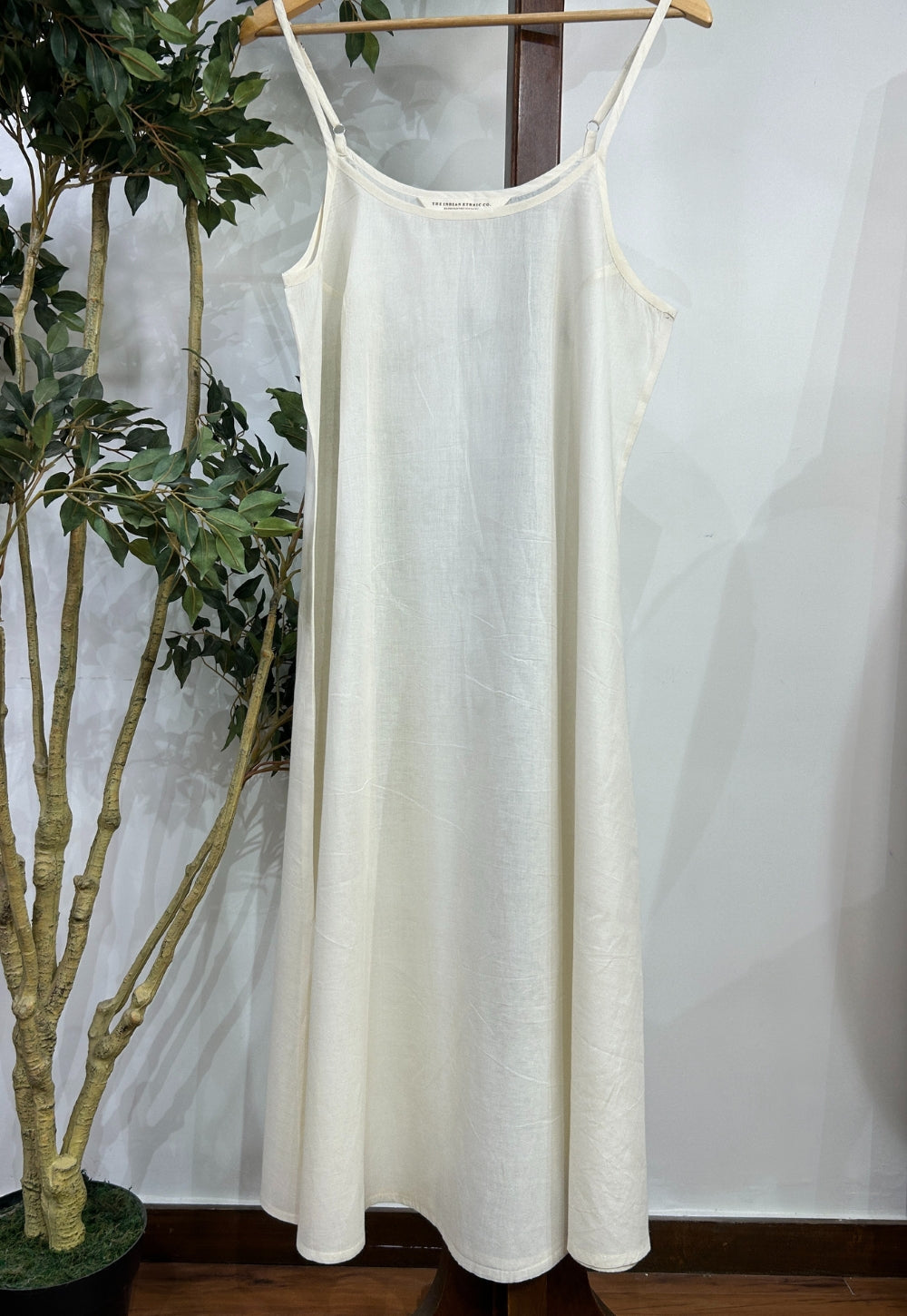 Full Slip Cotton Maxi Slip Indian Ethnic Women's Off White Solid