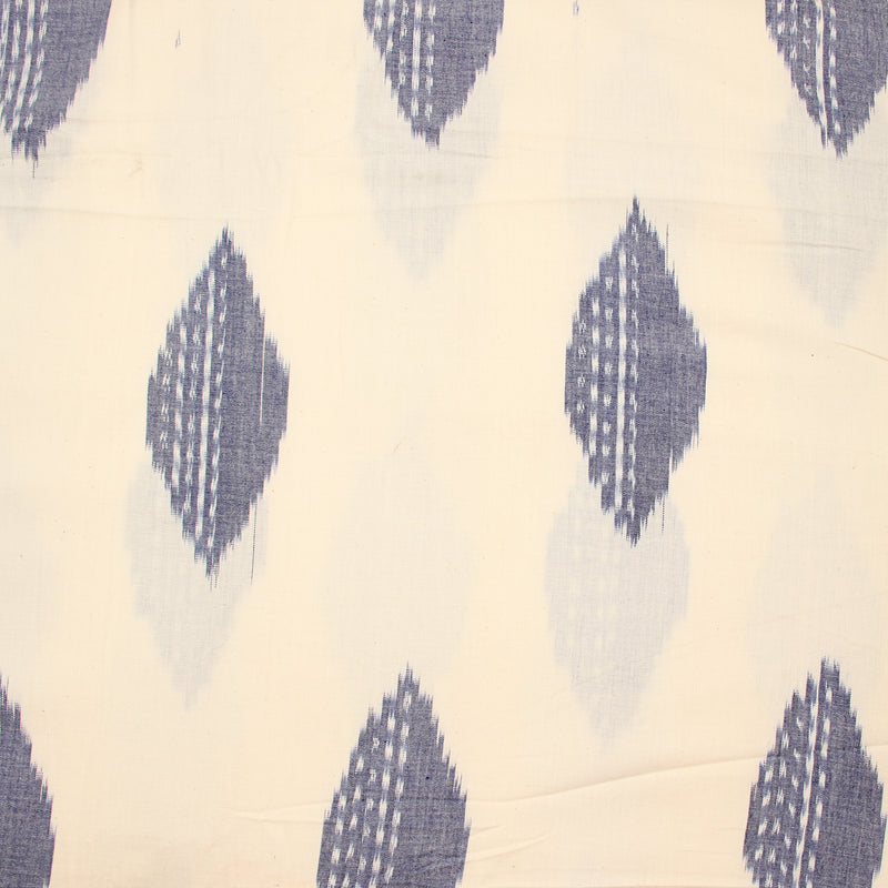 Blue Rhombus Ikkat Cotton Fabric