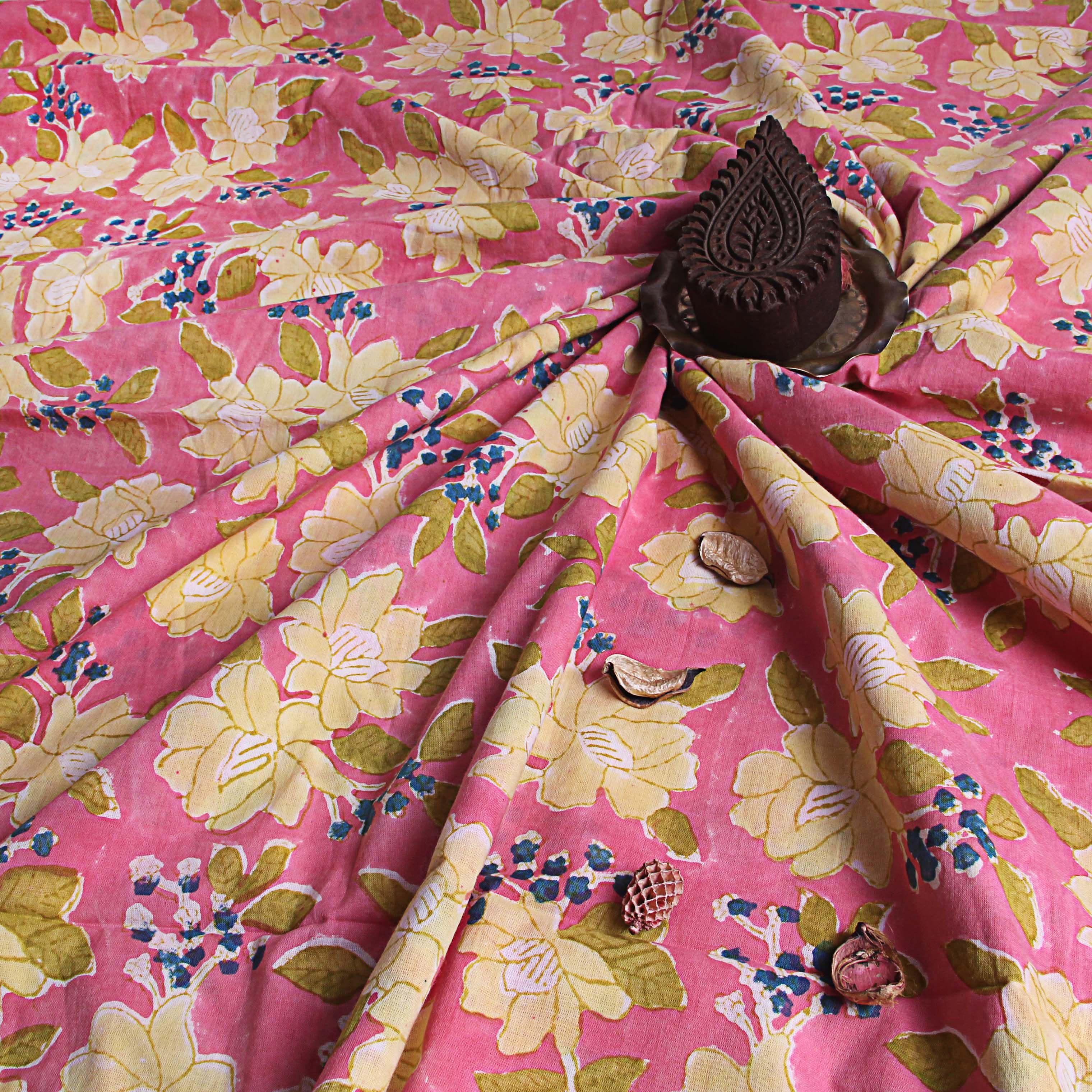 Pink - Sanganeri Block Printed Cotton Co-Ord Set 05