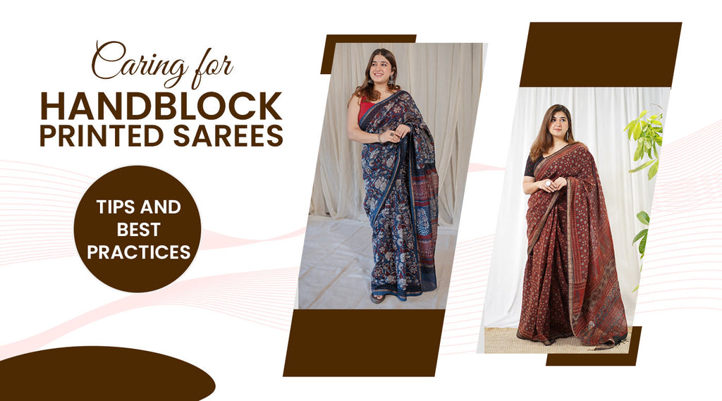 Hand block print linen Saree with Blouse – fab-persona