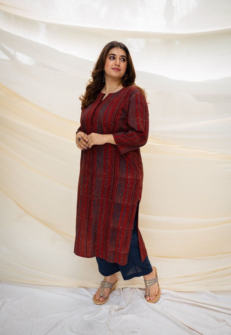 Aniha Ajrakh Madder Cotton Kurta