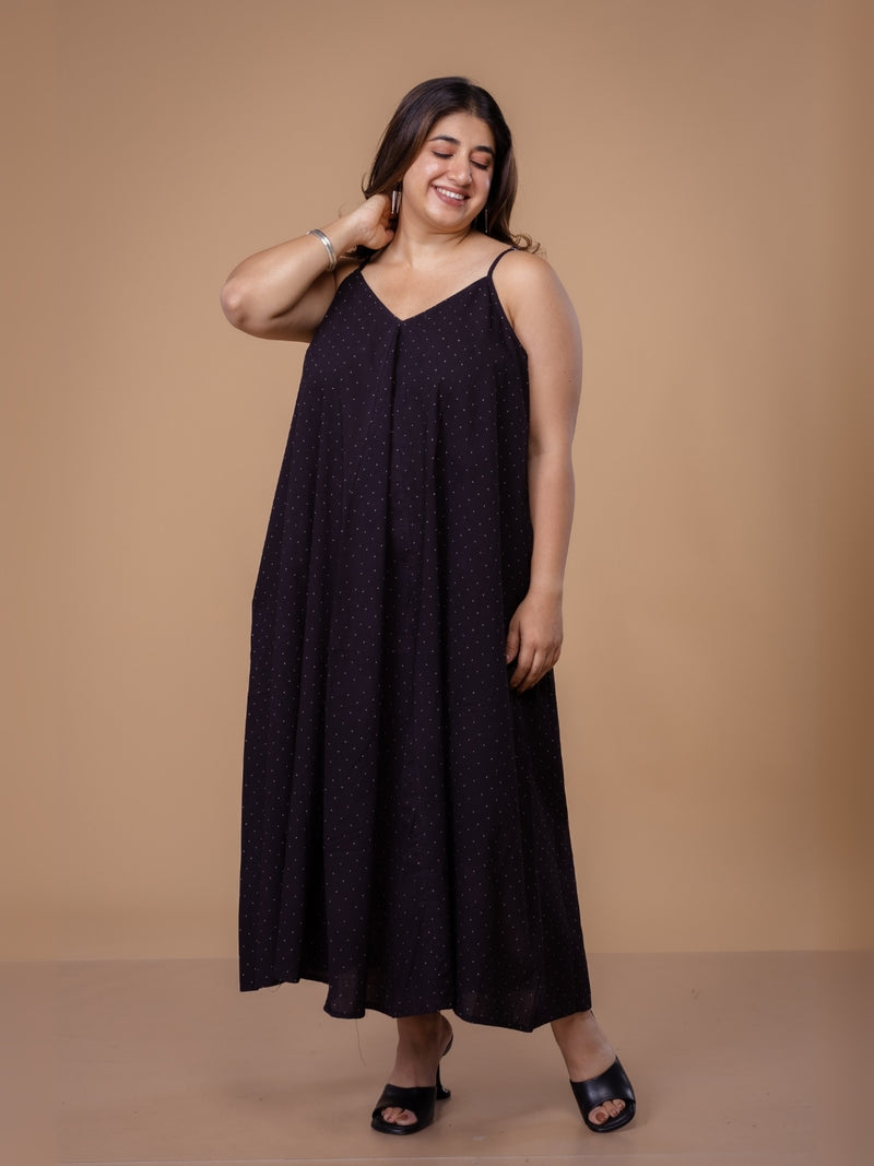 Zoyel Black Ajrakh Cotton A Line Dress