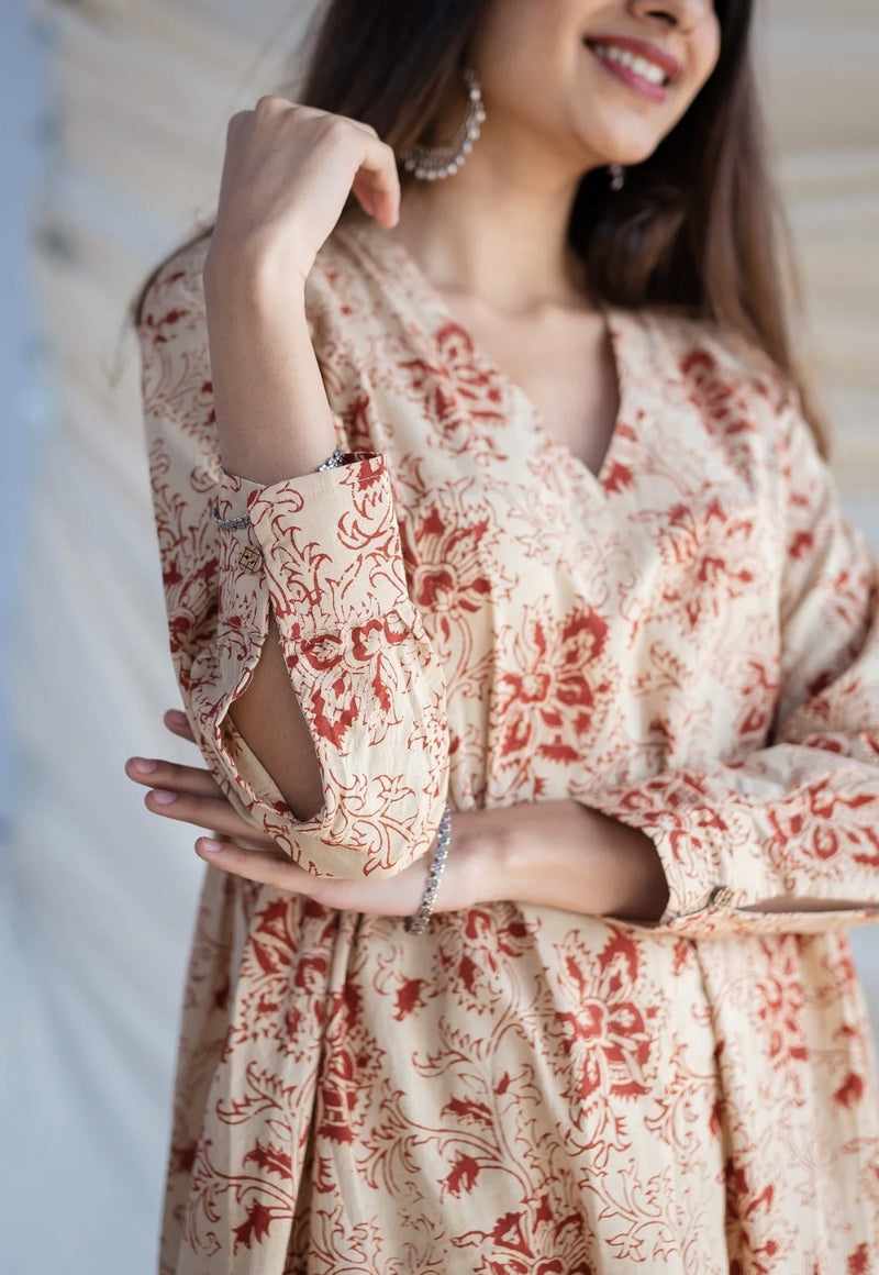 Seerat Kalamkari Kali Kurta