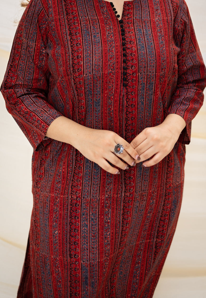 Aniha Ajrakh Madder Cotton Kurta