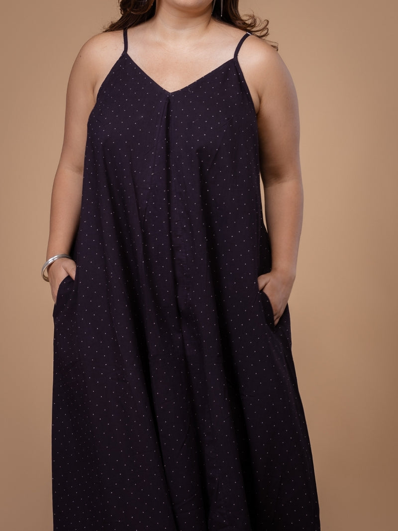 Zoyel Black Ajrakh Cotton A Line Dress