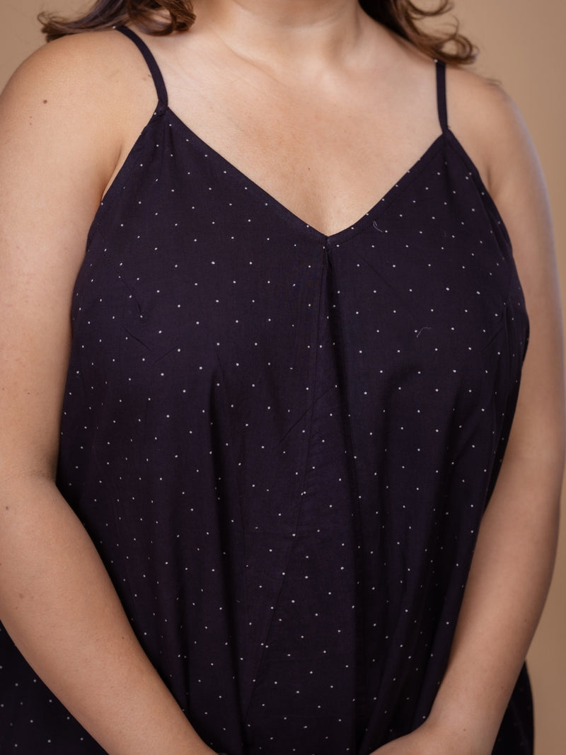 Zoyel Black Ajrakh Cotton A Line Dress