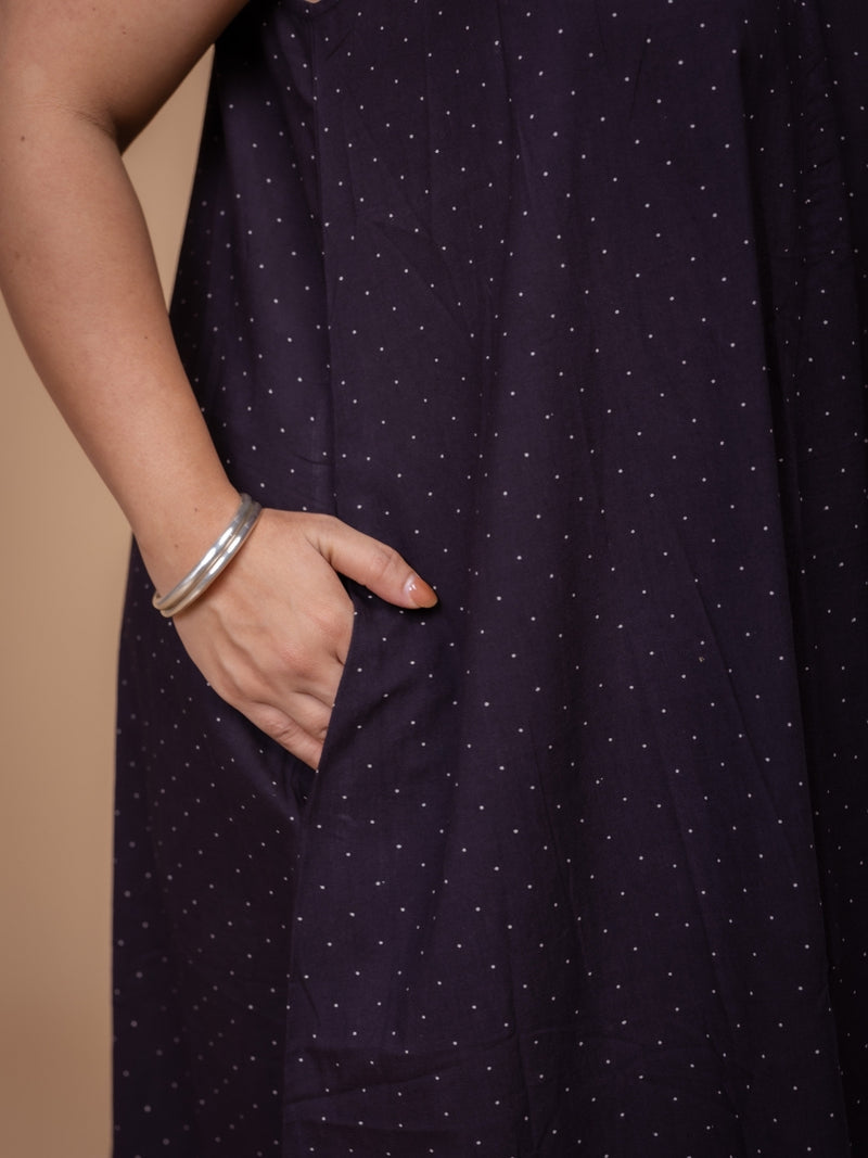 Zoyel Black Ajrakh Cotton A Line Dress