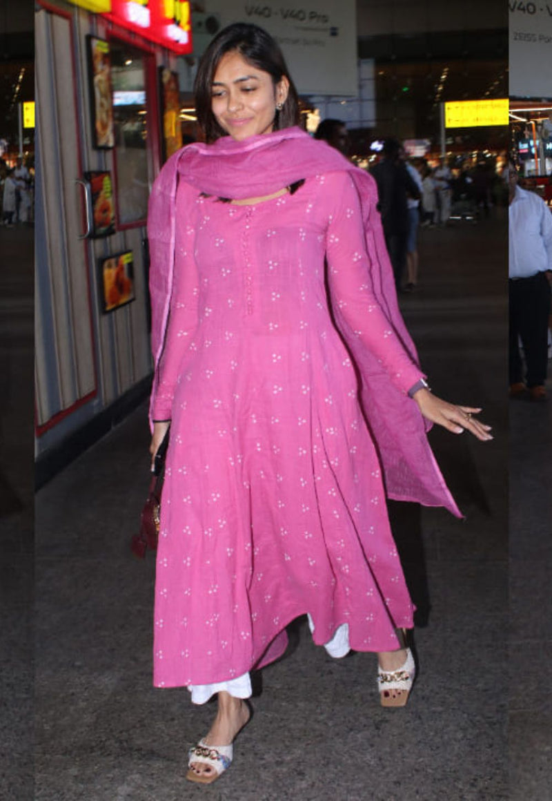 Akrita Dabu Slub Cotton Kali Kurta