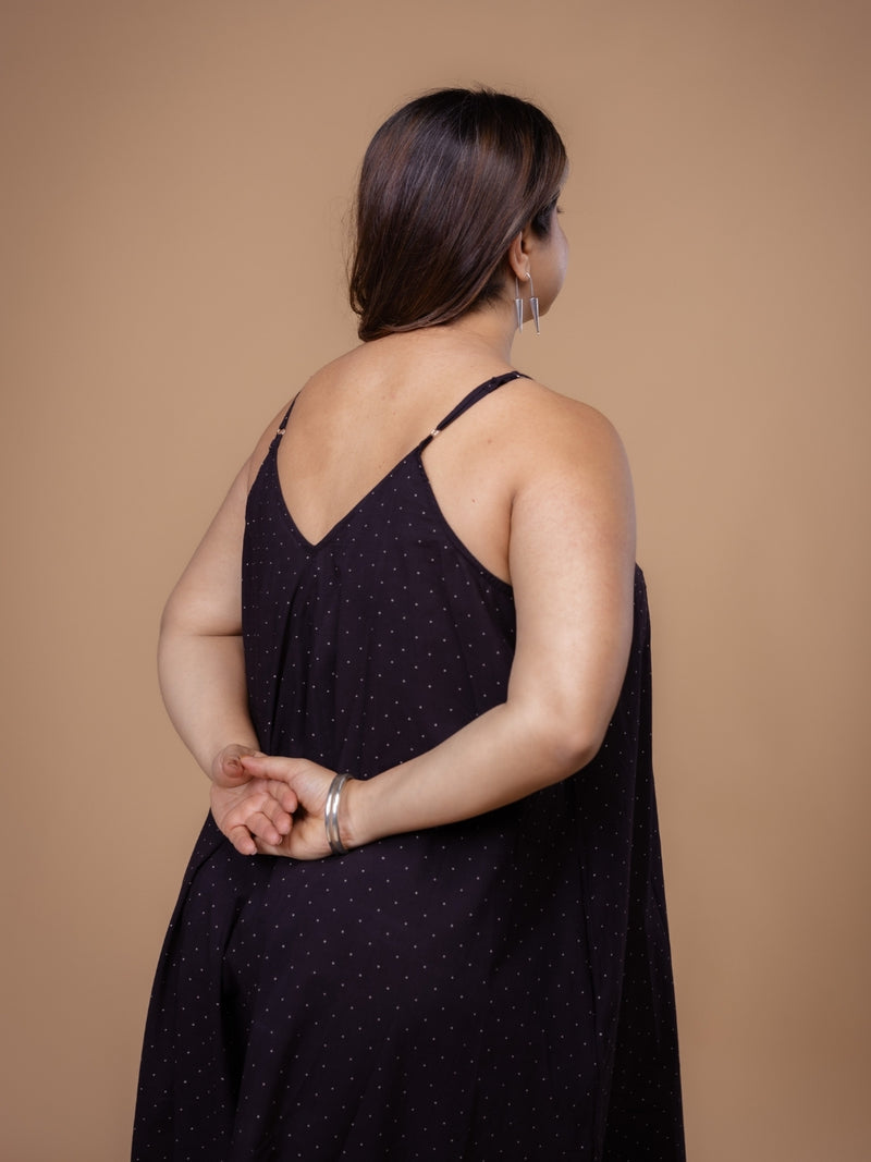 Zoyel Black Ajrakh Cotton A Line Dress