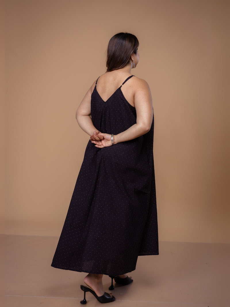 Zoyel Black Ajrakh Cotton A Line Dress