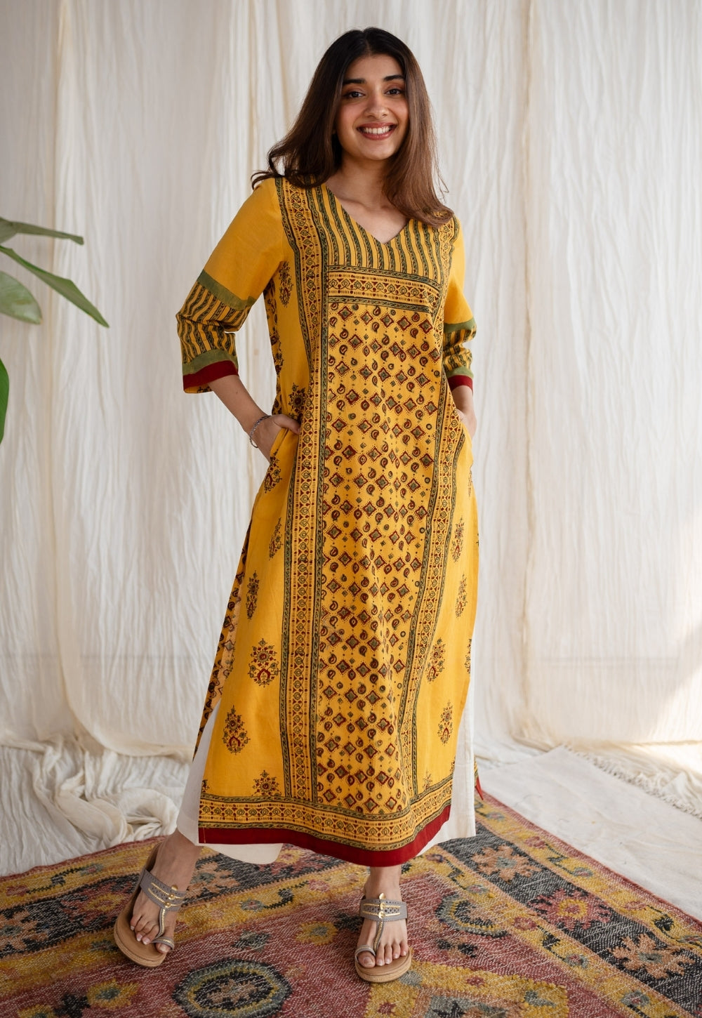 Indian Ethnic Women's Nasrat Ajrakh Cotton Kurta – THE INDIAN ETHNIC CO.