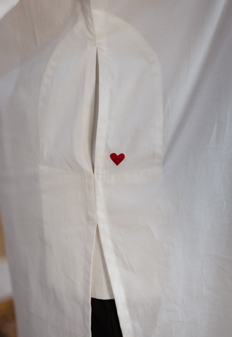 TIECO DyeVerse - White Poplin Cotton Embroidered Kurta