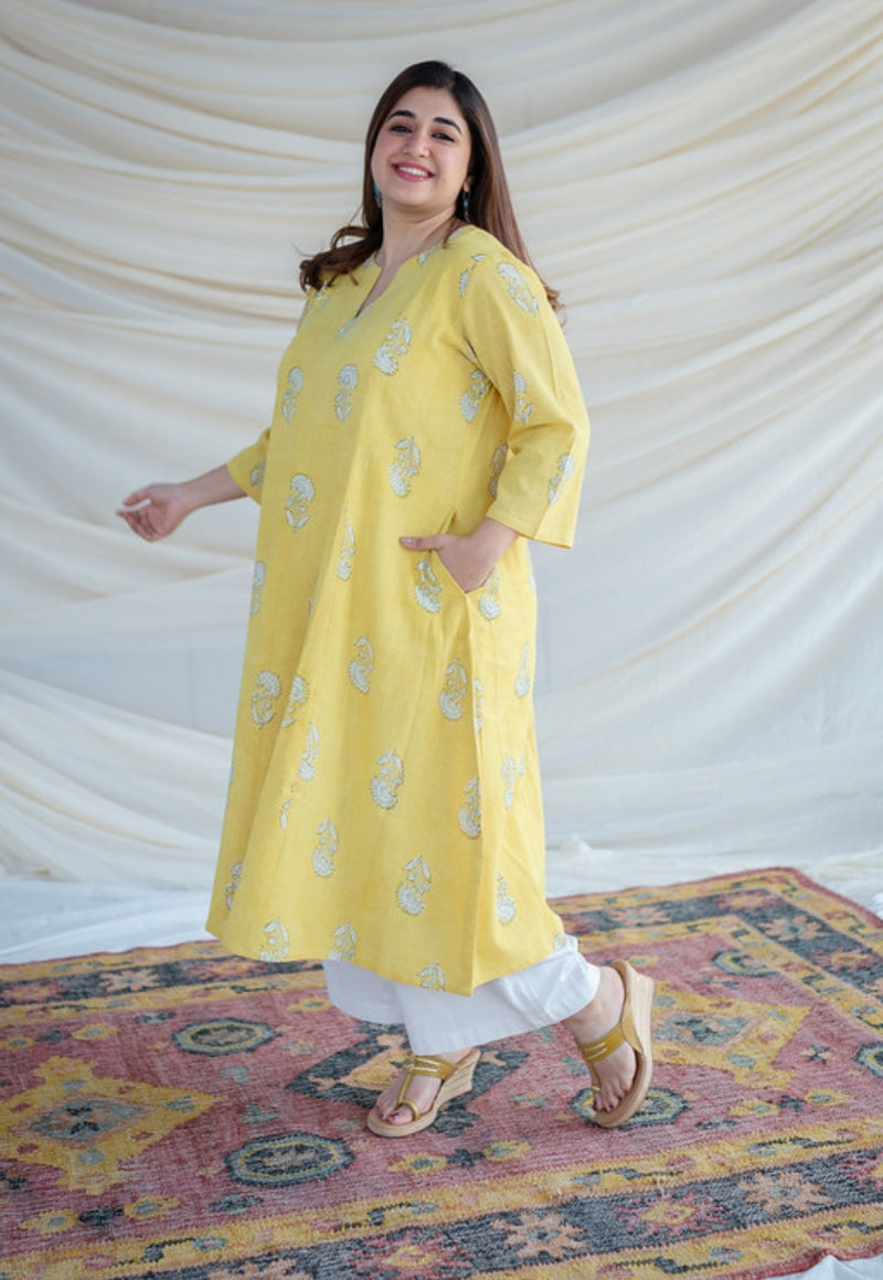 Prabha Kali Slub Cotton Kurta