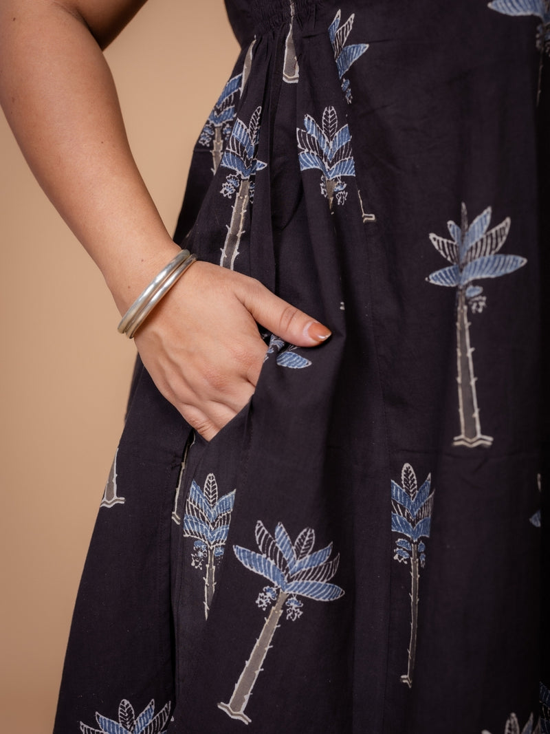 Arvika Black Ajrakh Cotton A Line Co-Ord Set