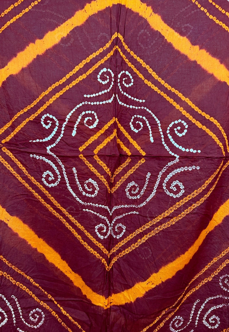 Maroon Bandhej Cotton Dupatta