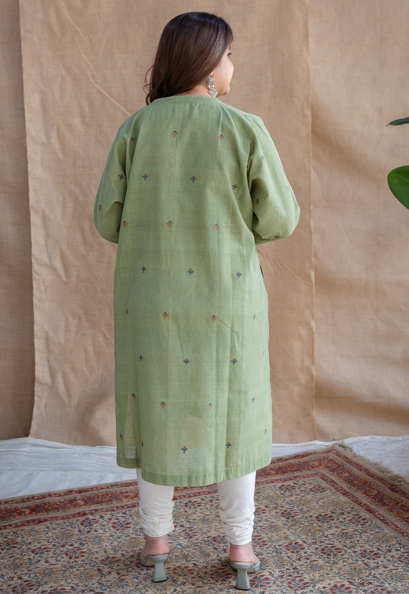 Ryha Jamdani Handwoven Cotton Jhabba Kali Kurta