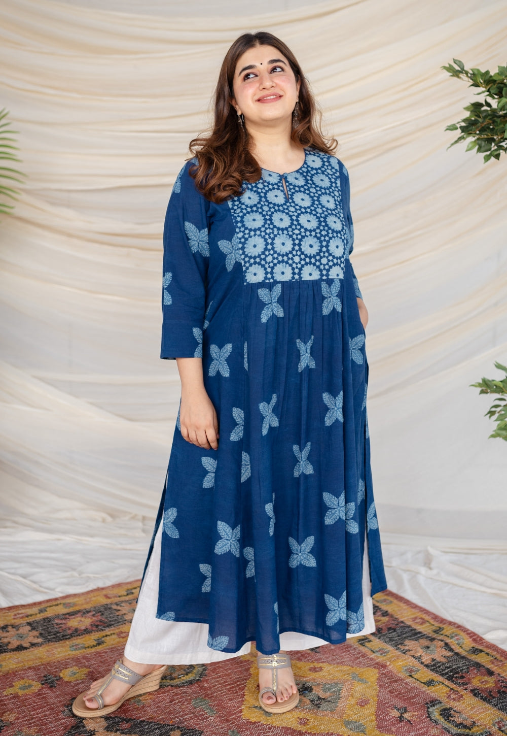 Indian Ethnic Women's Gurmeet Dabu Cotton Kurta – THE INDIAN ETHNIC CO.