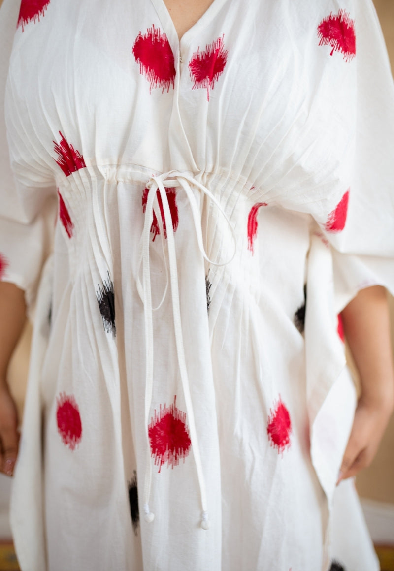 Ajiya Block Printed Cotton Kaftan Dress