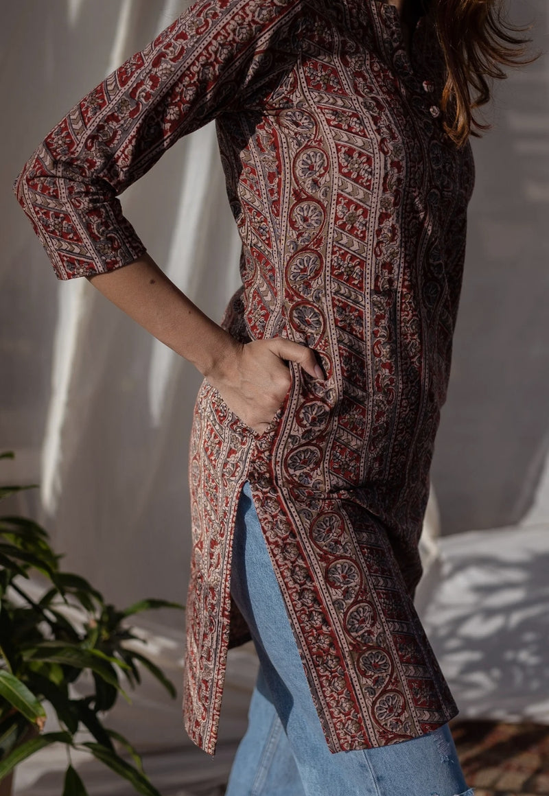 Naveli Kalamkari Cotton Kurta