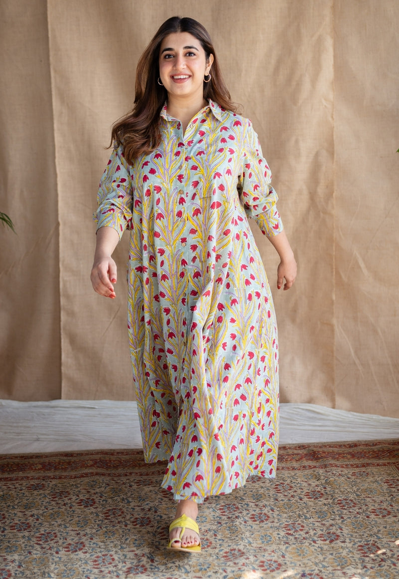 Akrithi Sanganeri Slub Cotton Dress