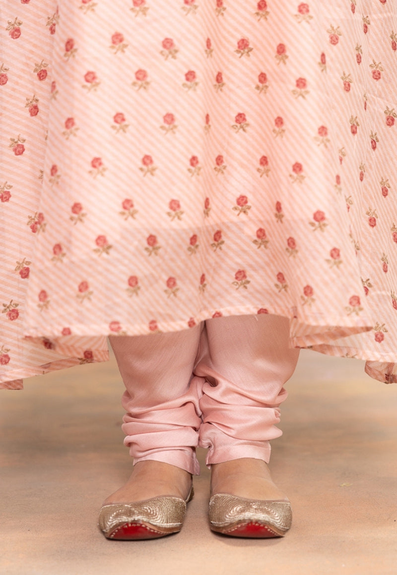 Miral Pink Solid Cotton Satin Churidar