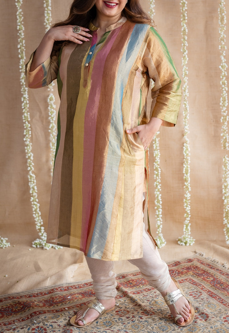 Afsara Tissue Jhabba Kali Kurta