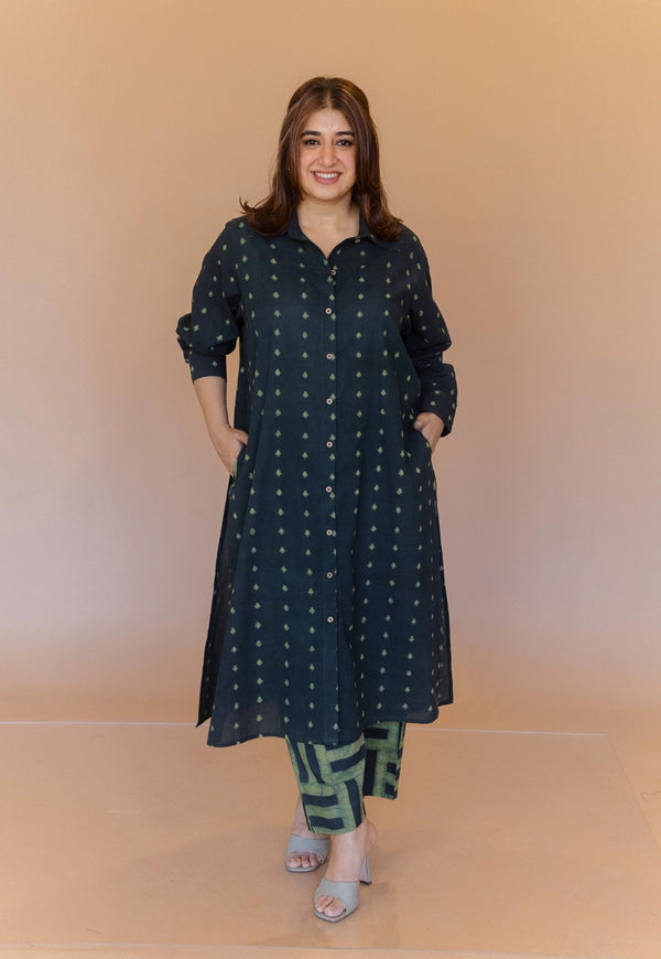 Anya Green Dabu Cotton Anti-Fit Co-Ord Set