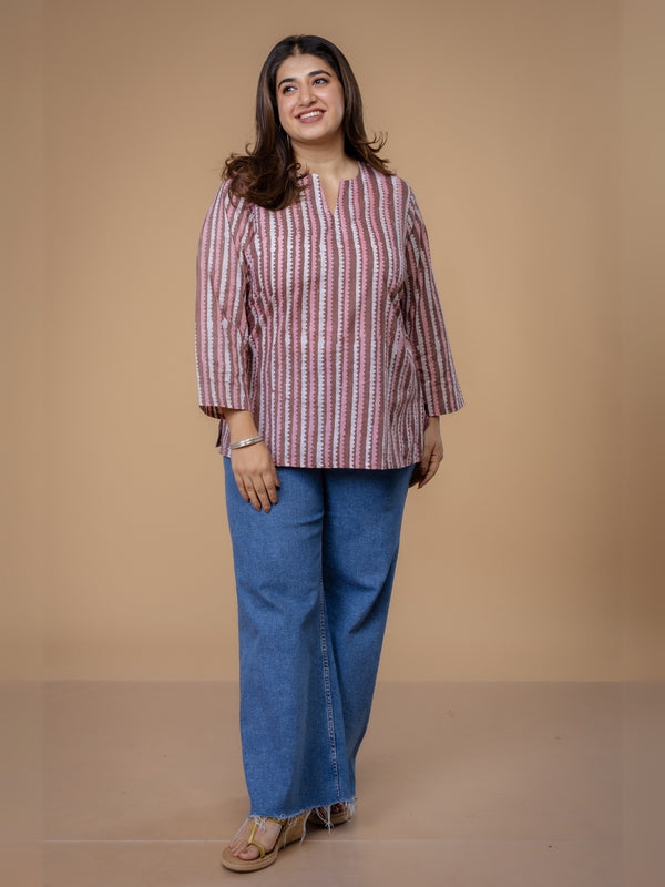 Navya Multi Fakira Cotton Straight Short Top