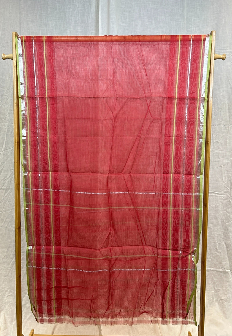 Red Natural Dyed Kota Doria Cotton Dupatta