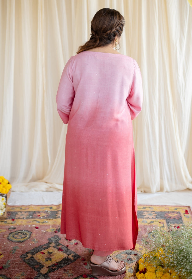 Esita Ombre Silk Co-Ord Set with Mukaish Detailing (Set of 2)