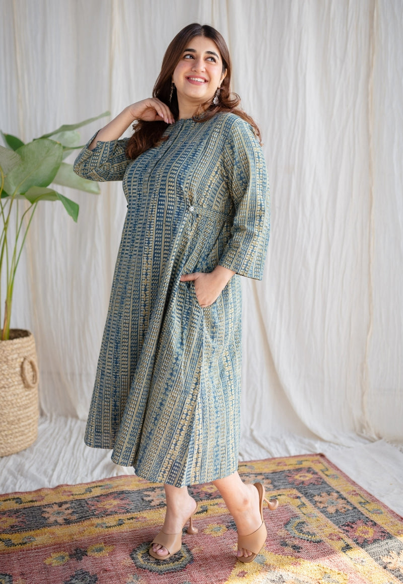 Warisha Ajrakh Cotton Dress
