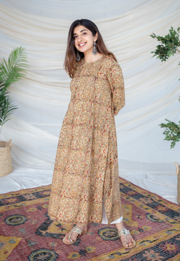 Hanshika Kalamkari Rayon Kurta