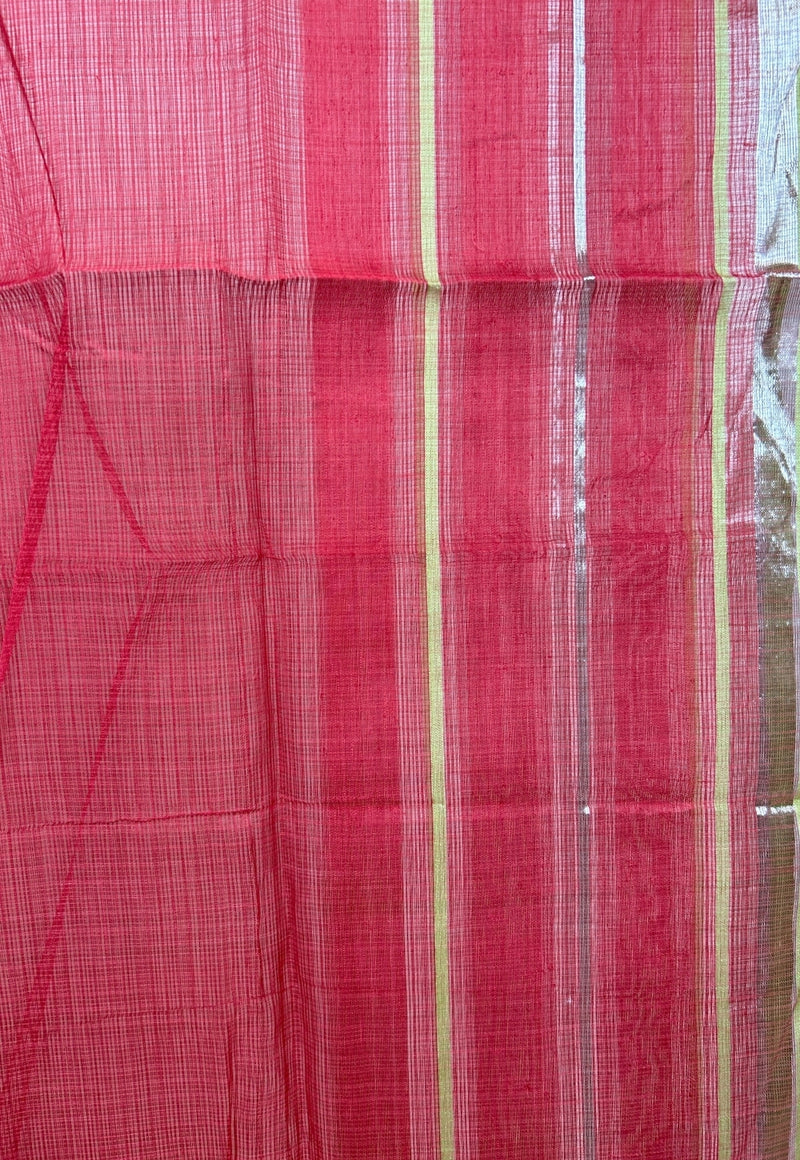 Red Natural Dyed Kota Doria Cotton Dupatta