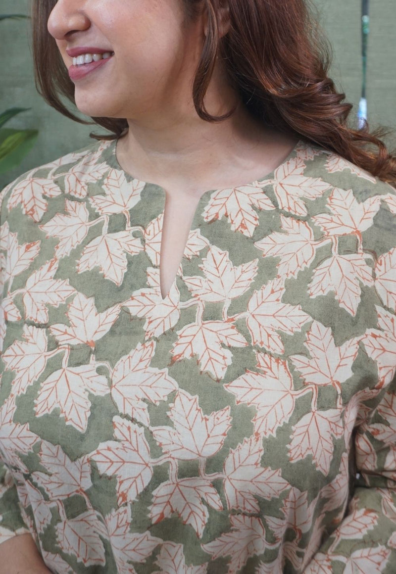 Green Kalamkari Cotton Kurta