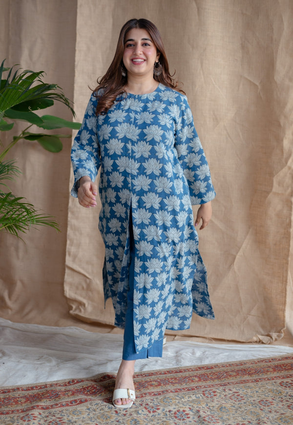 Indian Ethnic Women's Viaana Slub Cotton Dress – THE INDIAN ETHNIC CO.