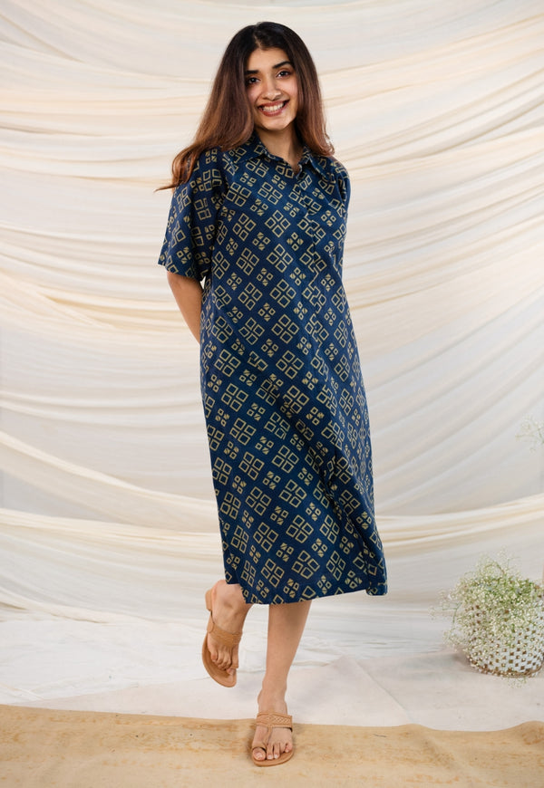 Hruta Ajrakh Cotton Dress