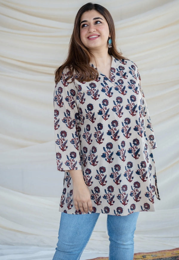 Namita Ajrakh Cotton Short Top