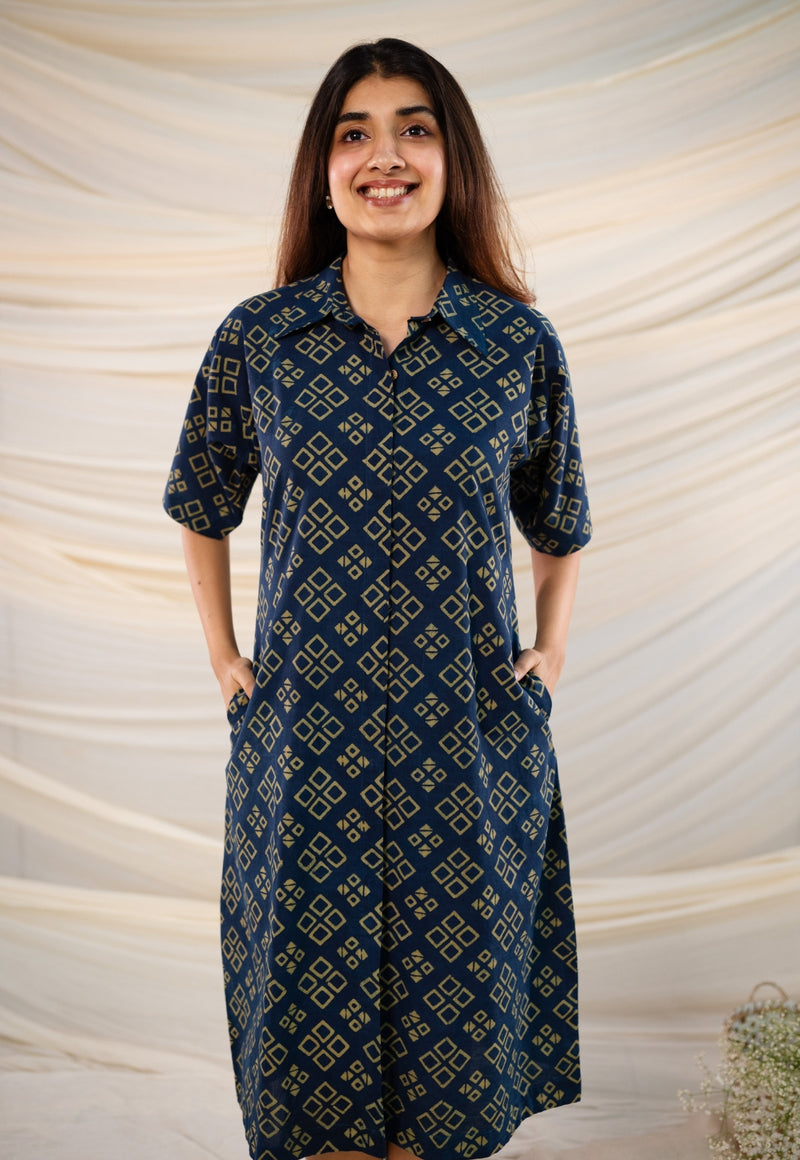 Hruta Ajrakh Cotton Dress