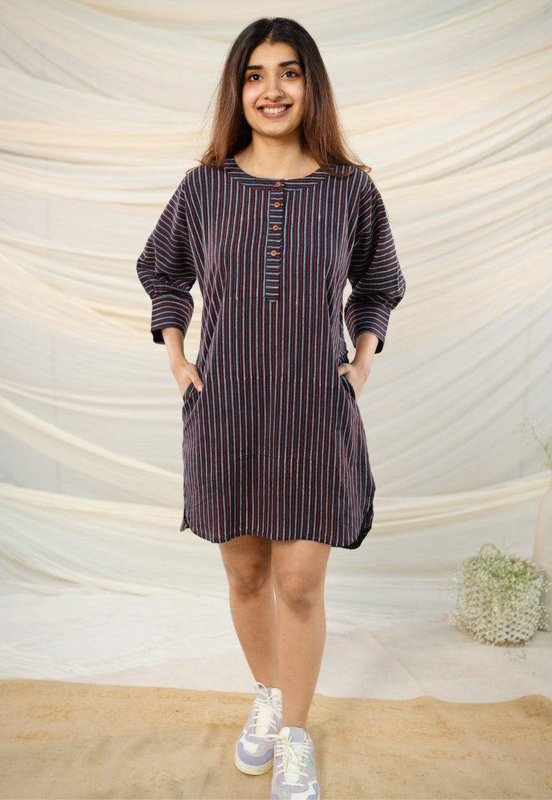 Raina Ajrakh Cotton Dress
