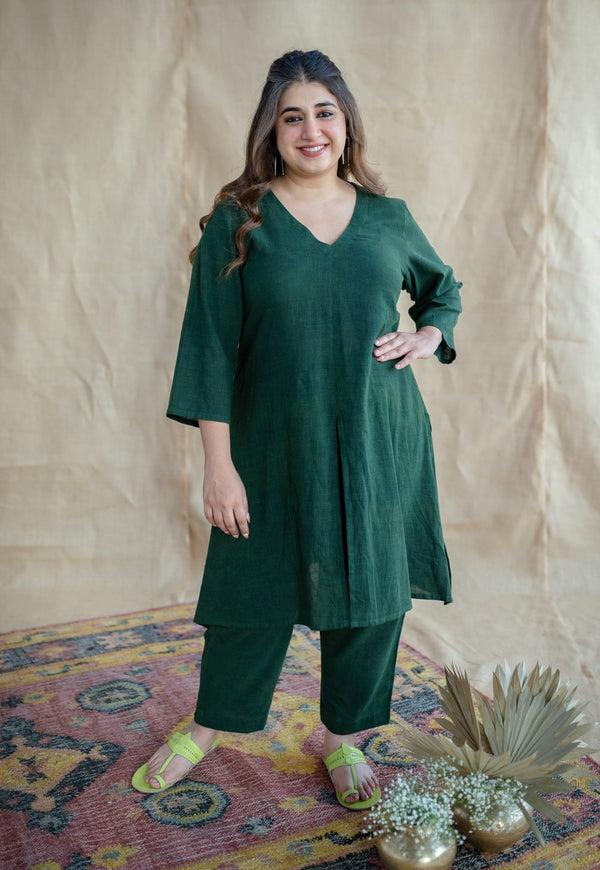 TIECO DyeVerse - Natural Dyed Green Slub Cotton Co-Ords | Relove