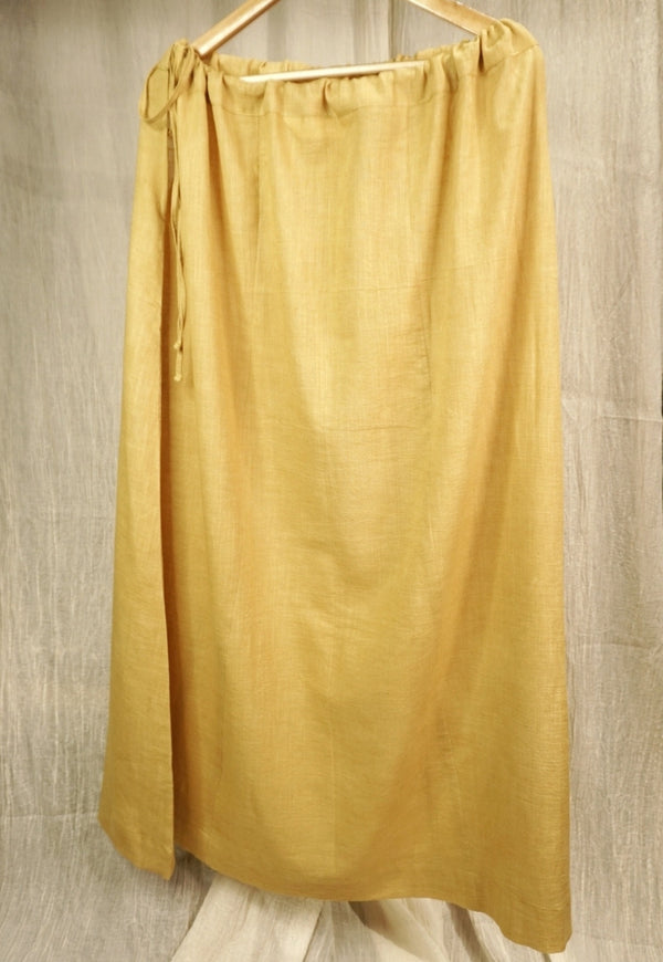Yellow Slub Cotton Saree Petticoat
