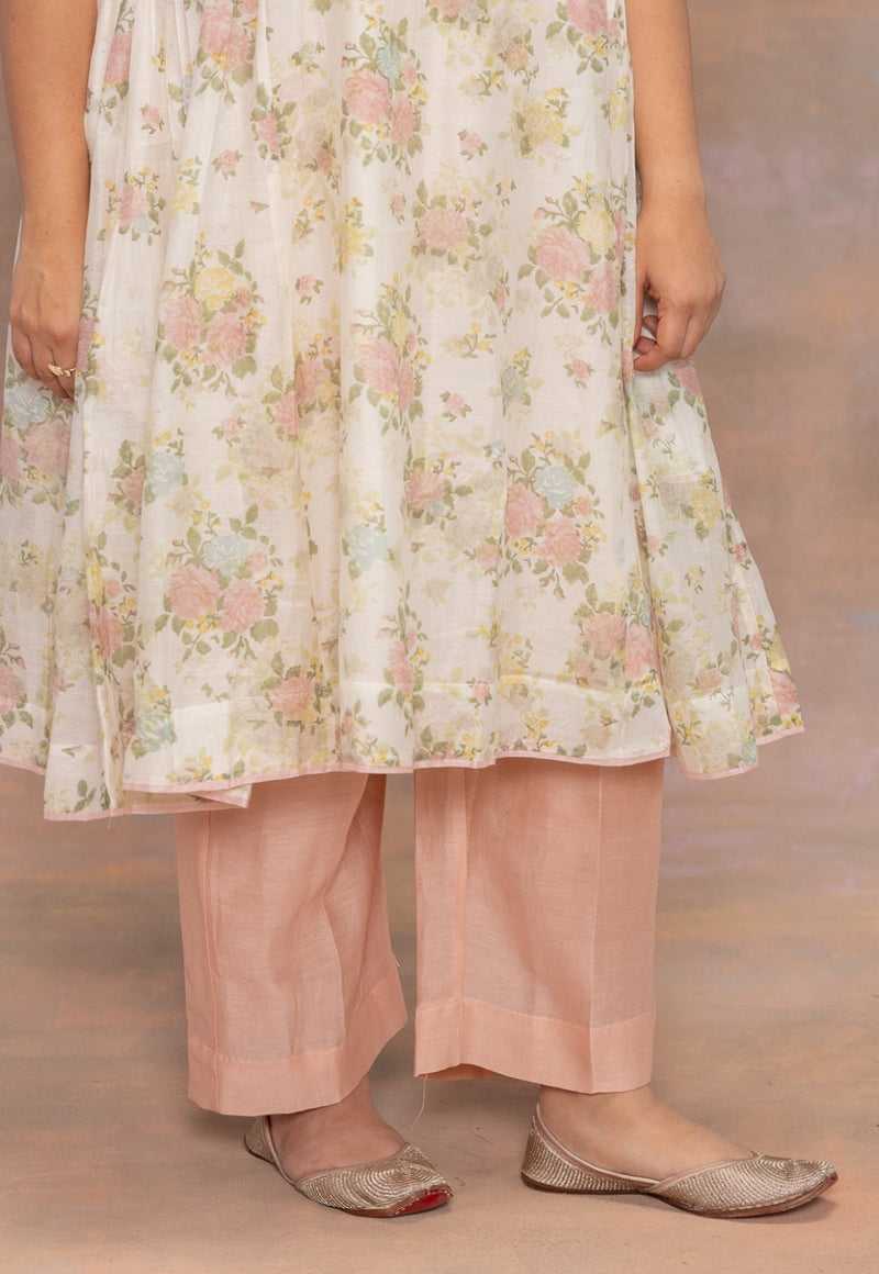 Yashi Pink Solid Chanderi Silk Straight Pant