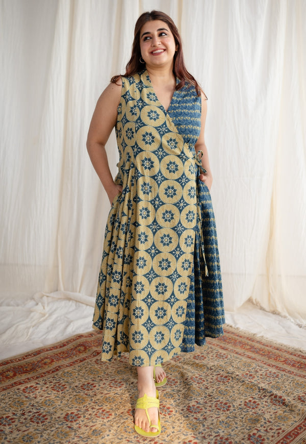 Indian Ethnic Women's Shipra Kalamkari Floral Cotton Dress – THE
