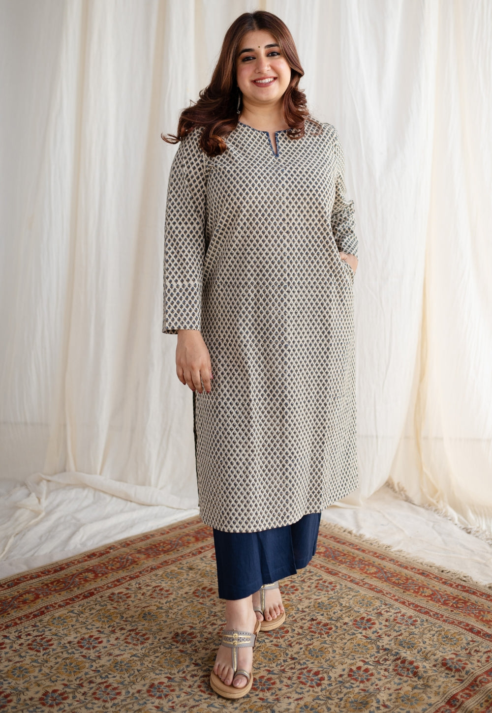 Indian Ethnic Women's Marham Ajrakh Cotton Kurta – THE INDIAN ETHNIC CO.