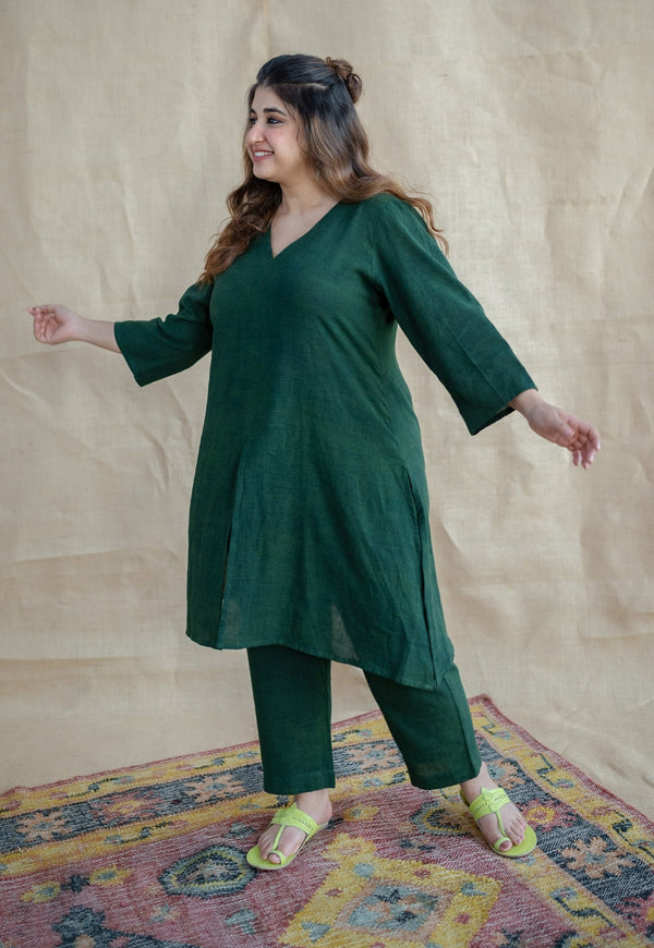 TIECO DyeVerse - Natural Dyed Green Slub Cotton Co-Ords | Relove