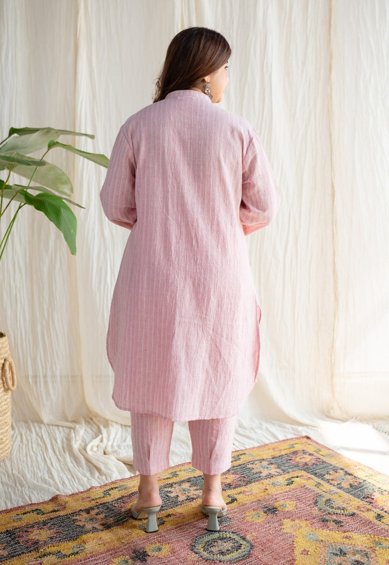 Mirha Handwoven Kala Cotton Hand Embroidered Co-Ord Set