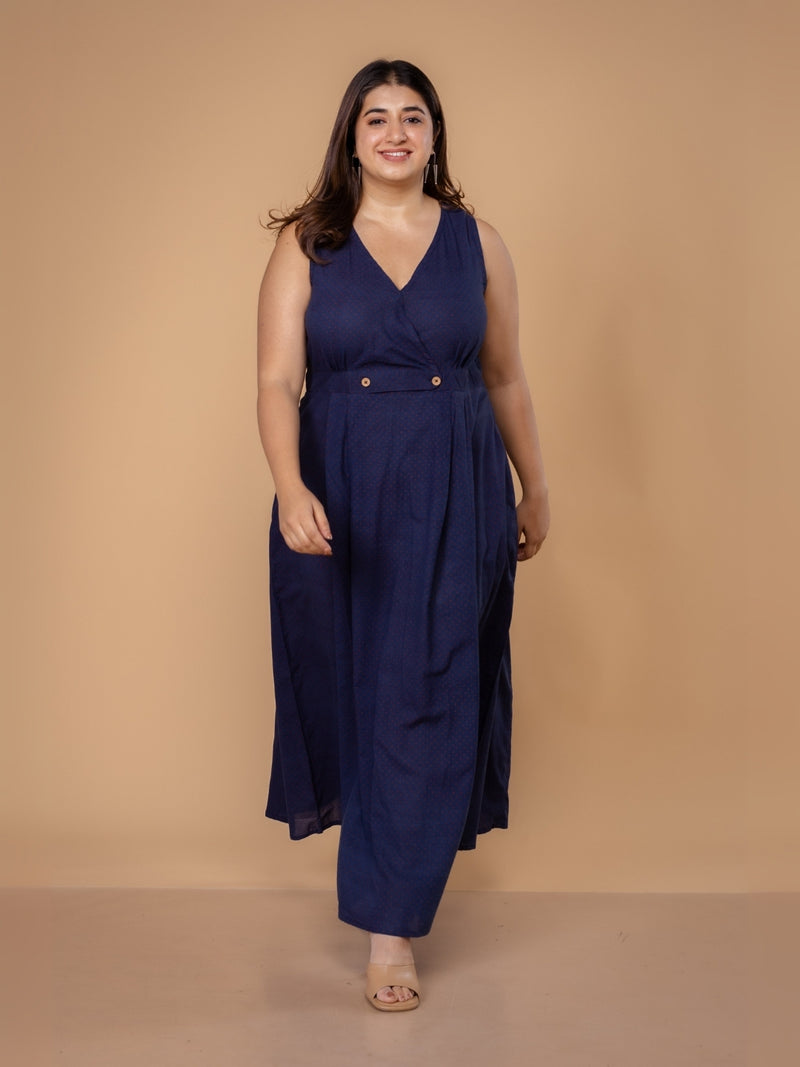 Libha Blue Ajrakh Cotton A Line Dress