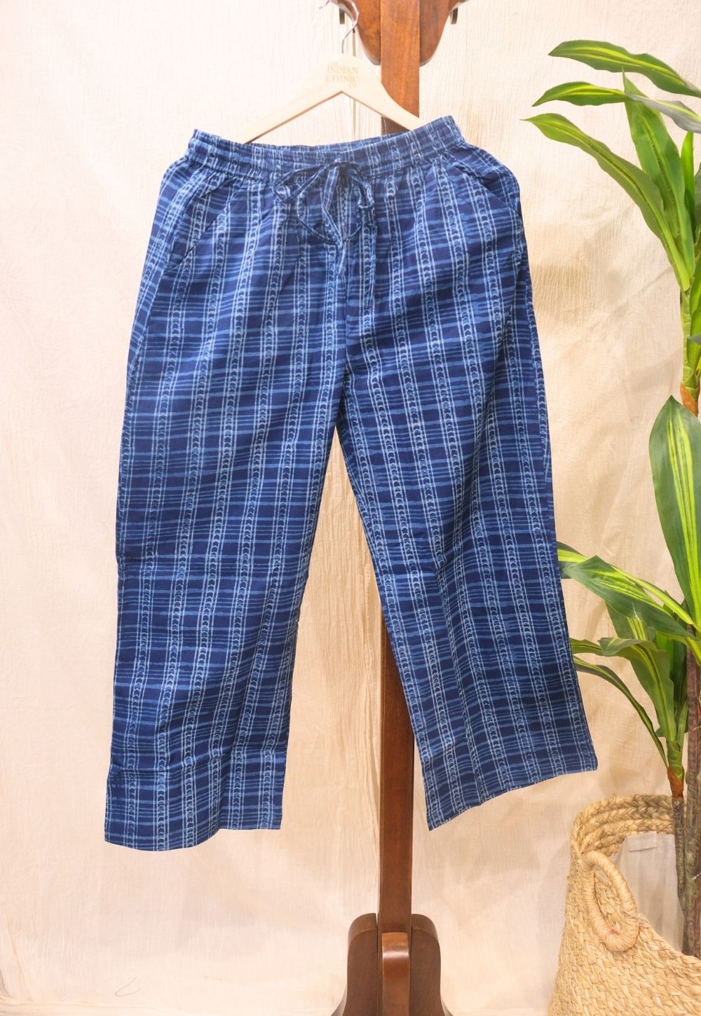 Pink Dabu Printed Organic Cotton Narrow Pants main image 1