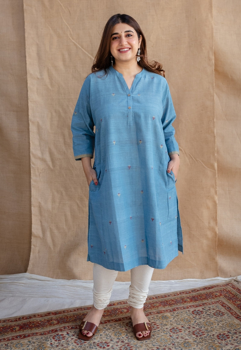 Diwa Jamdani Handwoven Cotton Jhabba Kali Kurta